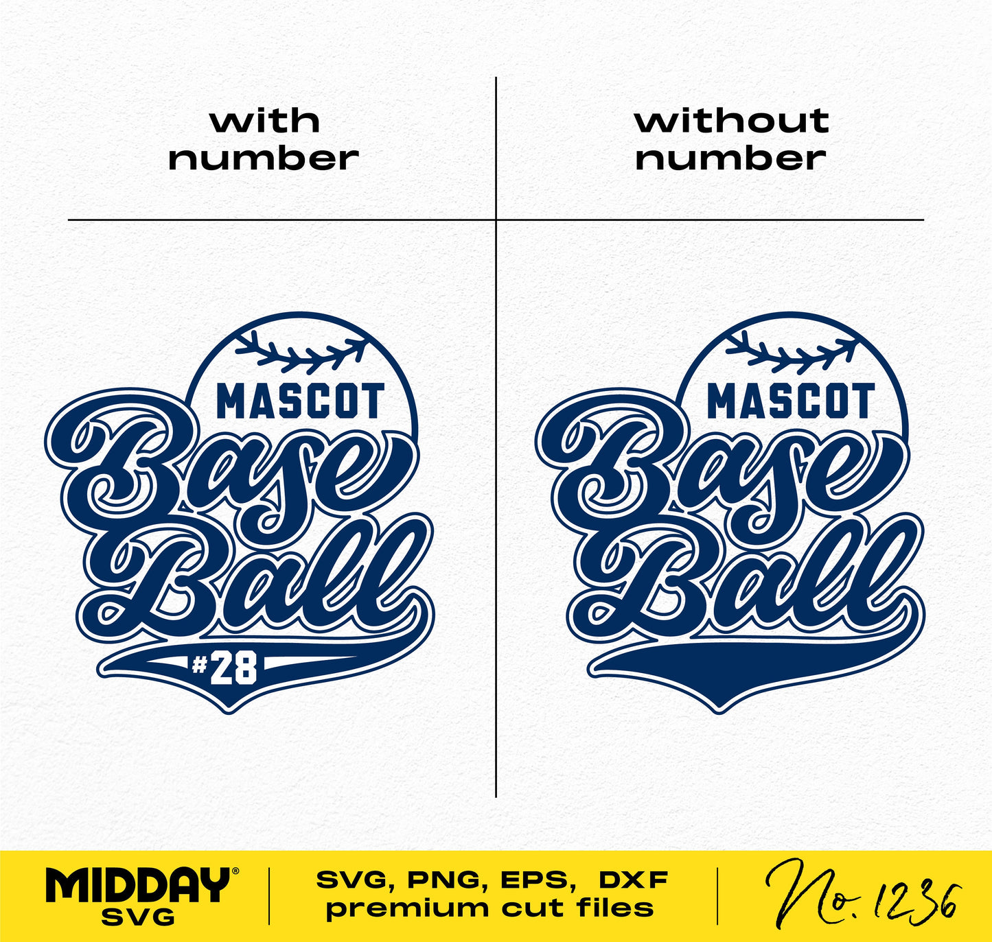 Customizable baseball team SVG design for shirts, featuring options with and without player number, suitable for Cricut projects.