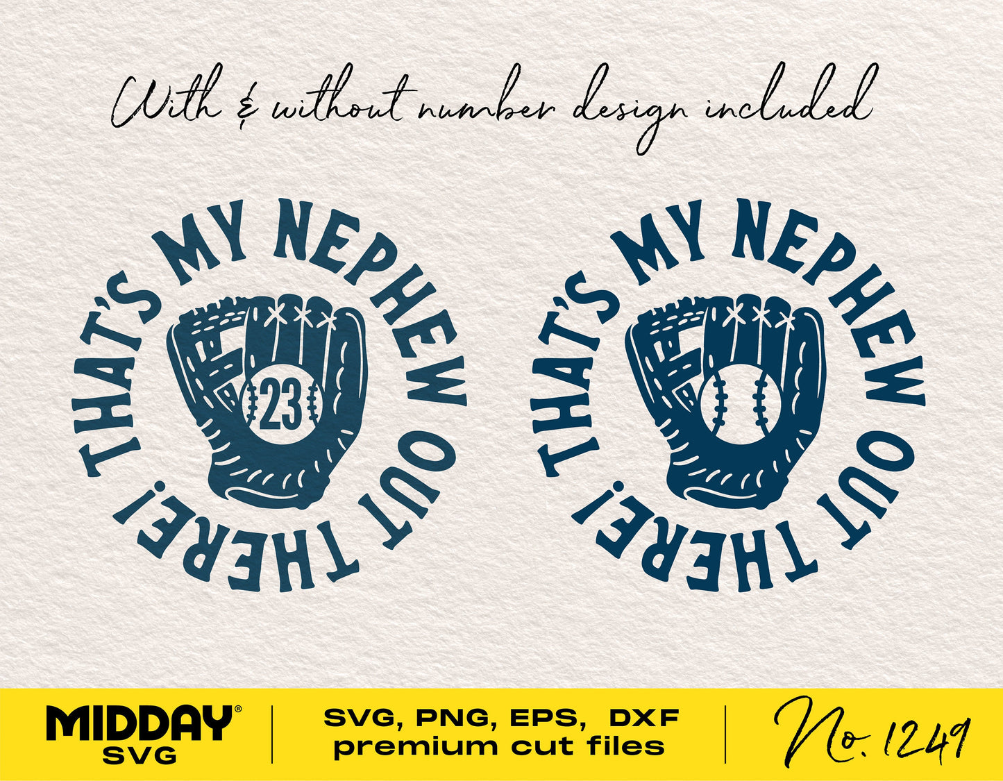 That's My Nephew Out There SVG design with baseball theme and glove graphics for Cricut and Silhouette cutting machines.