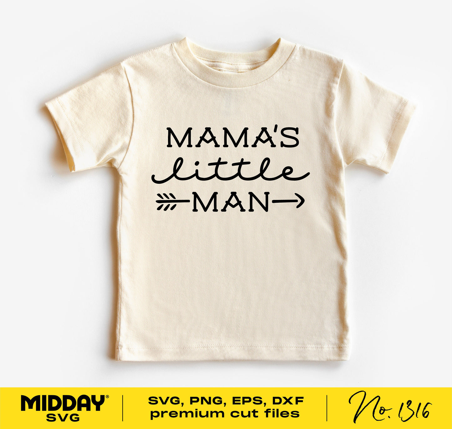Mama's Little Man baby shirt design, SVG, PNG, DXF, EPS formats for Cricut, cute and funny toddler apparel.