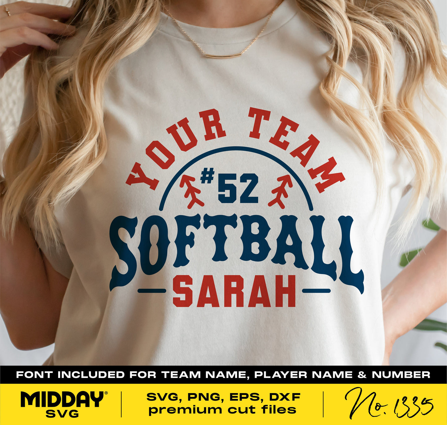 Softball Mom Shirt Design with Team Logo and Name, SVG for Cricut, DIY Template with Font Included for Personalization