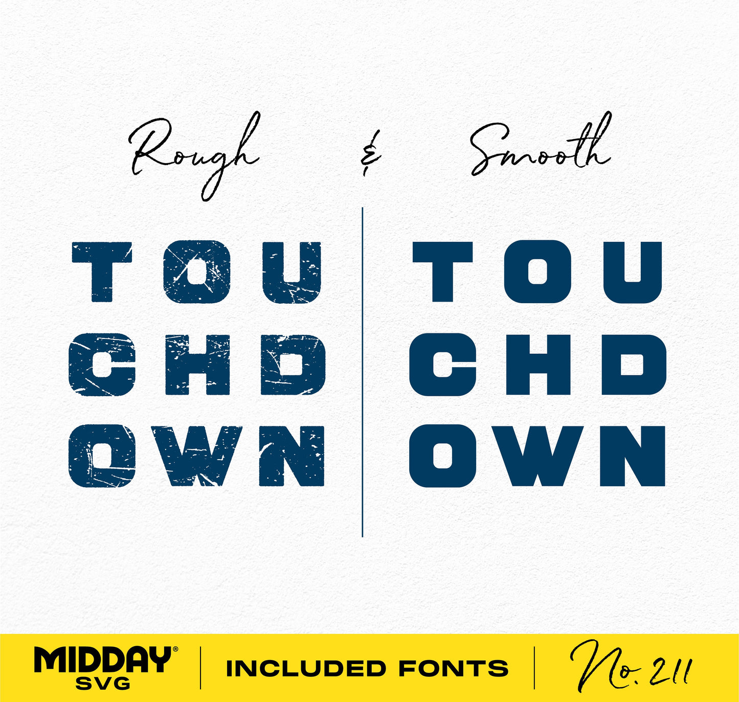 Football Team Template Bundle image showcasing rough and smooth font styles for DIY player shirts, compatible with Cricut and Silhouette.