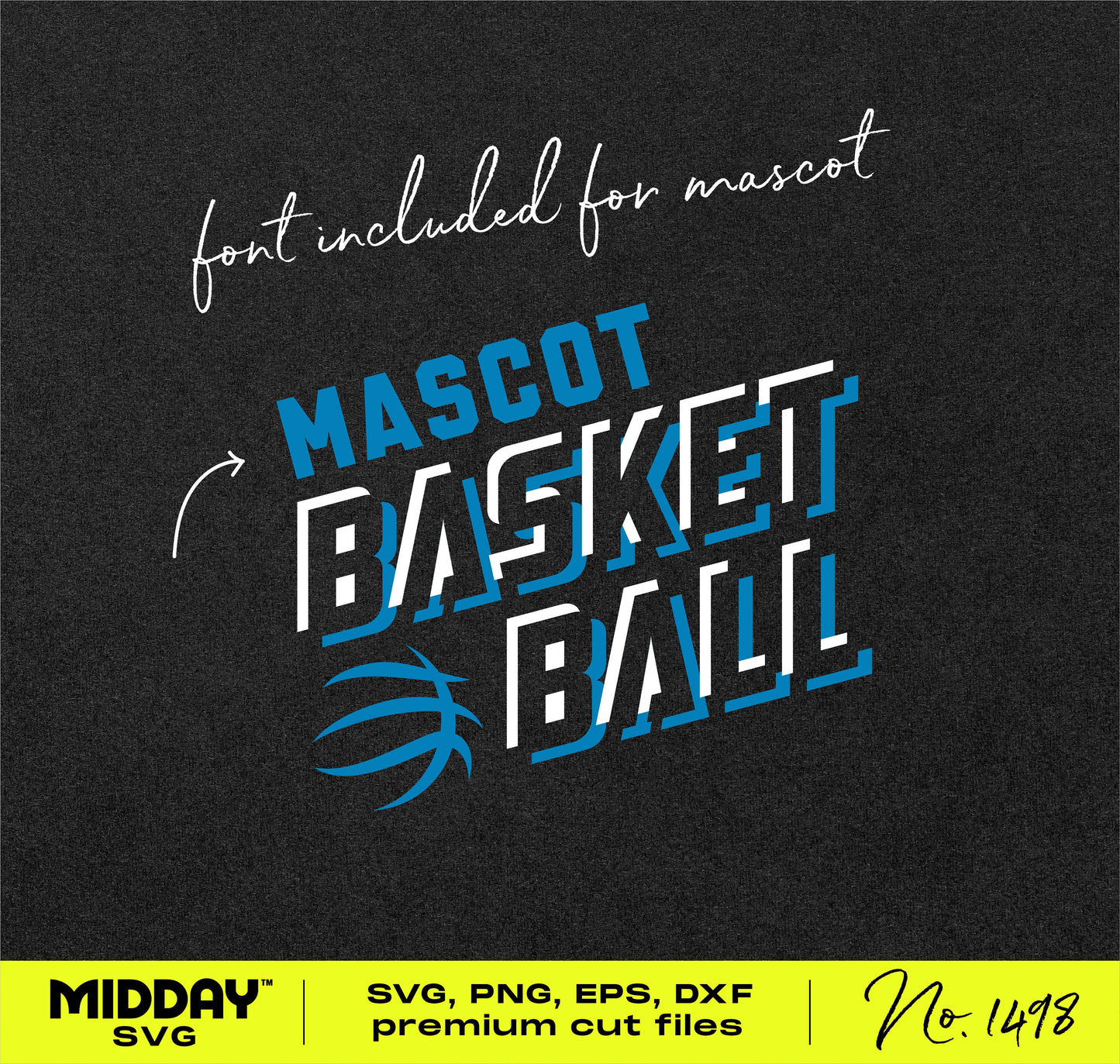 Bold basketball team logo SVG design with modern typography and mascot font, ideal for team shirts, tumblers, and Cricut projects.