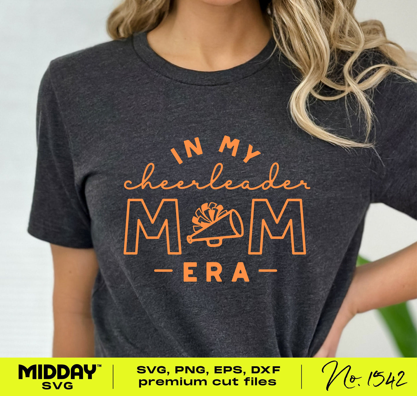 Cheerleader Mom Era t-shirt featuring megaphone design, perfect for Cricut and Silhouette projects, SVG PNG EPS DXF included