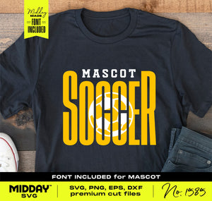 DIY Soccer Team Design SVG Template on shirt with custom font for personalized team names, including premium cut files.