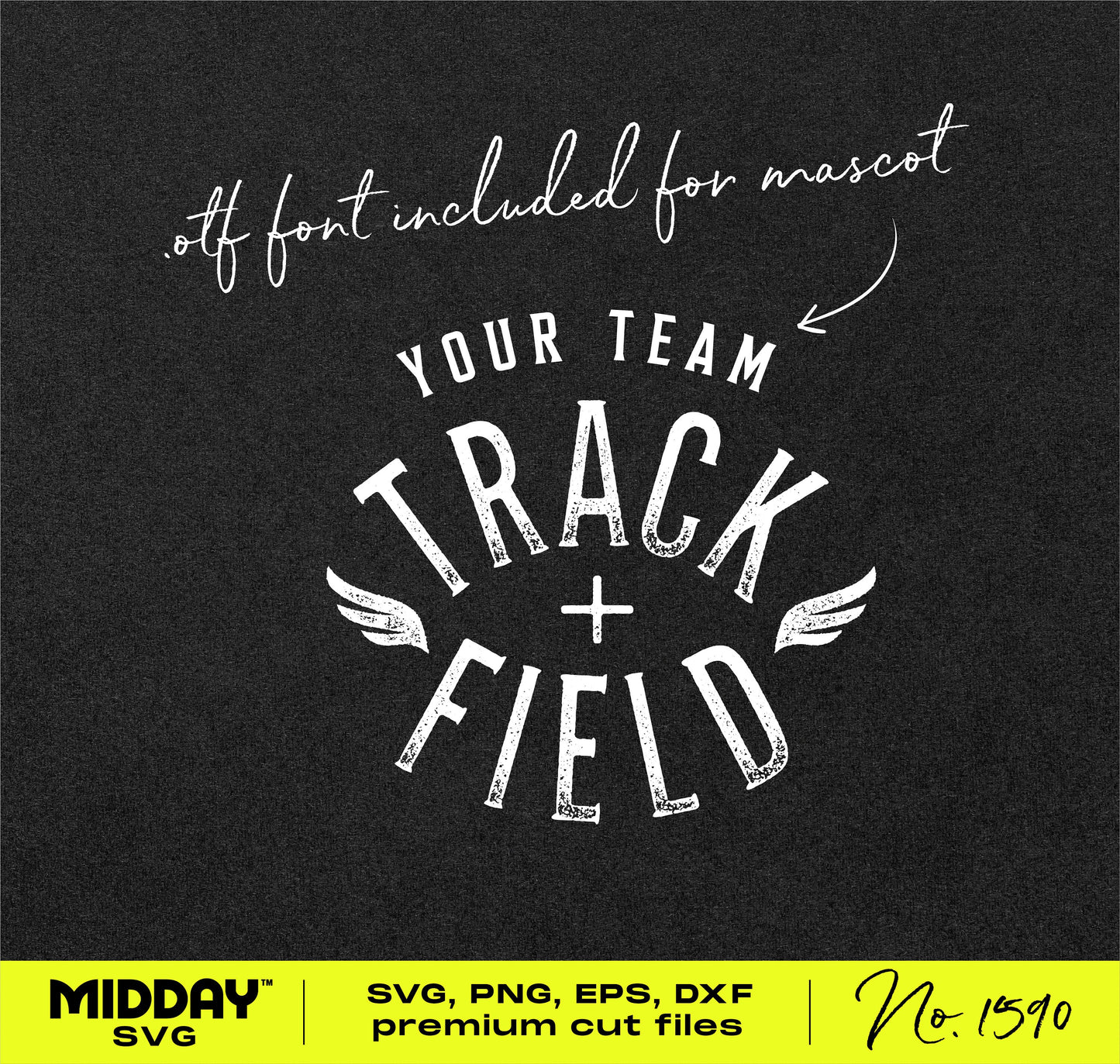 Track and Field Team Template SVG PNG with mascot font, premium cut files for personalized sports designs.