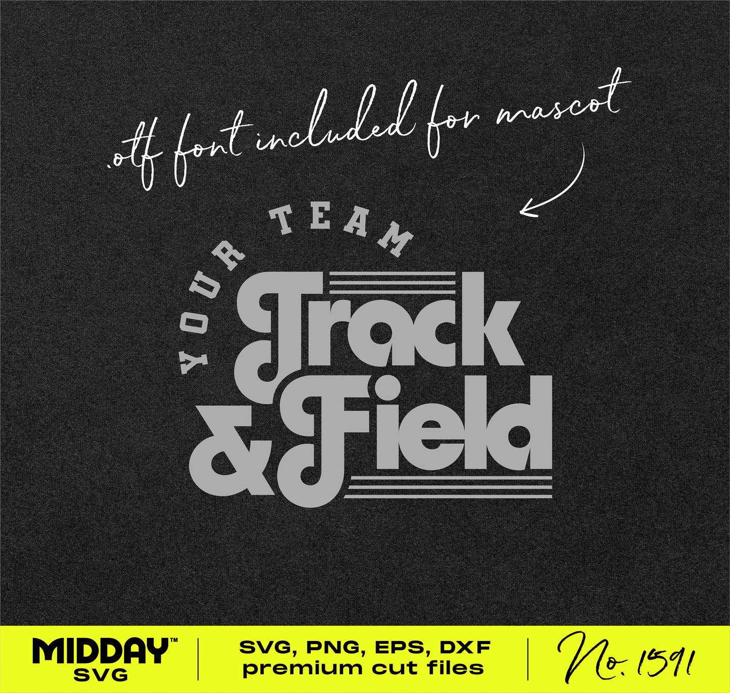 Track and Field SVG PNG design for shirts, bags, and sports accessories with included mascot font.