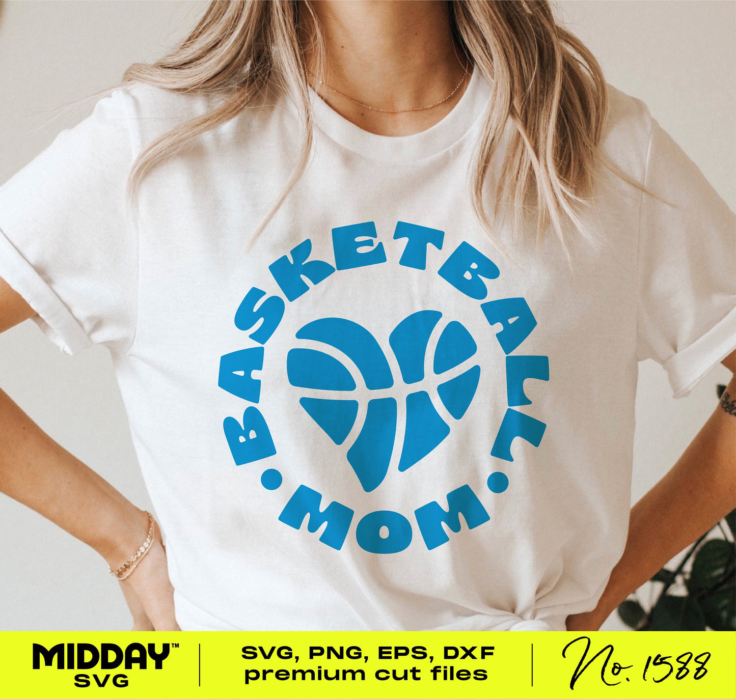 Basketball Mom Heart SVG design on white t-shirt, perfect for proud basketball moms who craft personalized apparel.