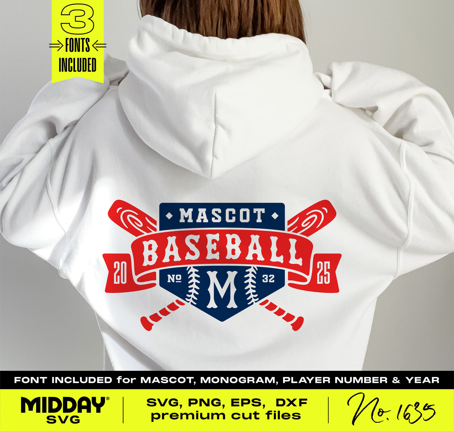 Customizable baseball SVG design on hoodie, featuring home plate, bats, and stitching; ideal for team shirts and DIY Cricut projects.