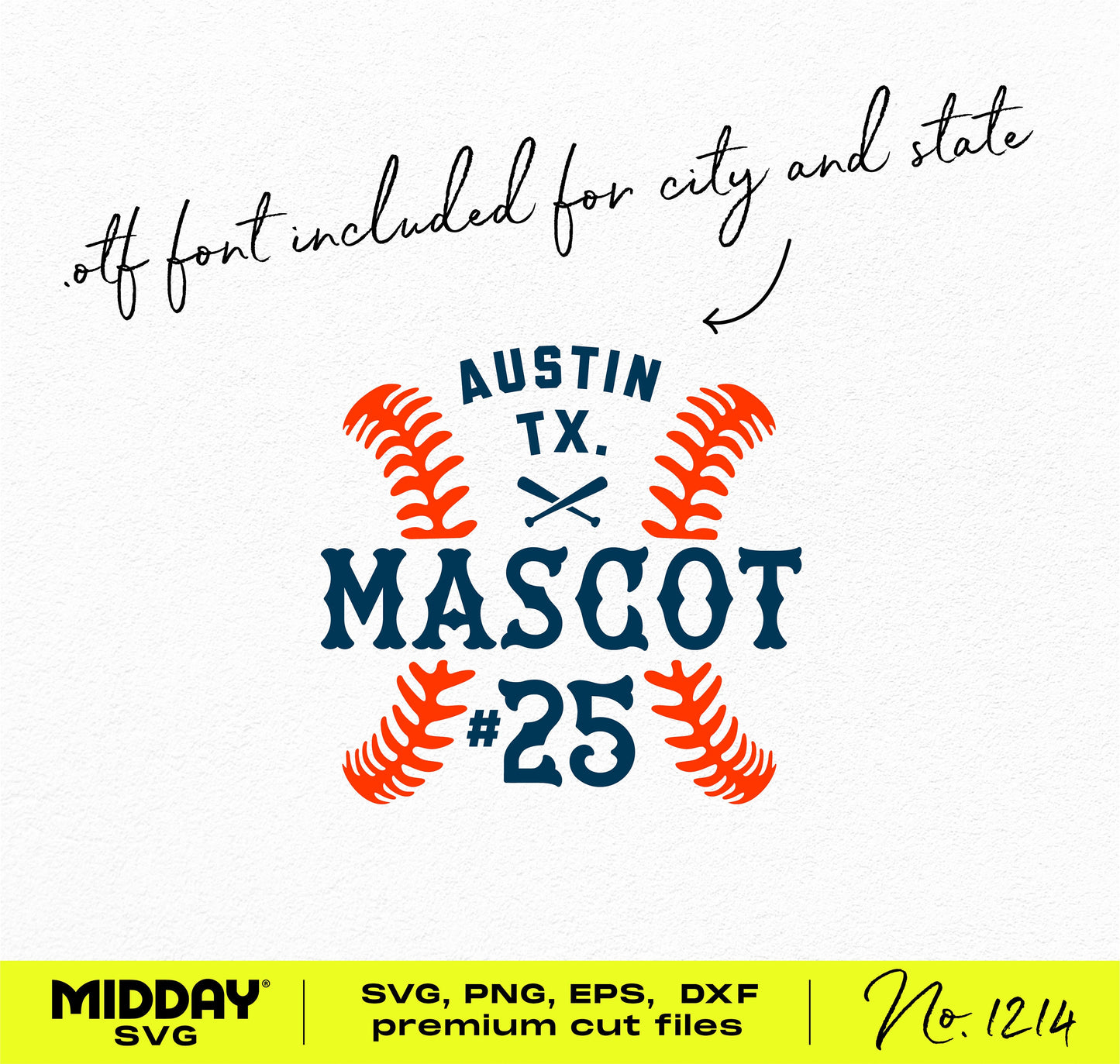Softball team logo template featuring customizable city, state names, and mascot number in SVG, PNG. Includes .otf font for Cricut use.