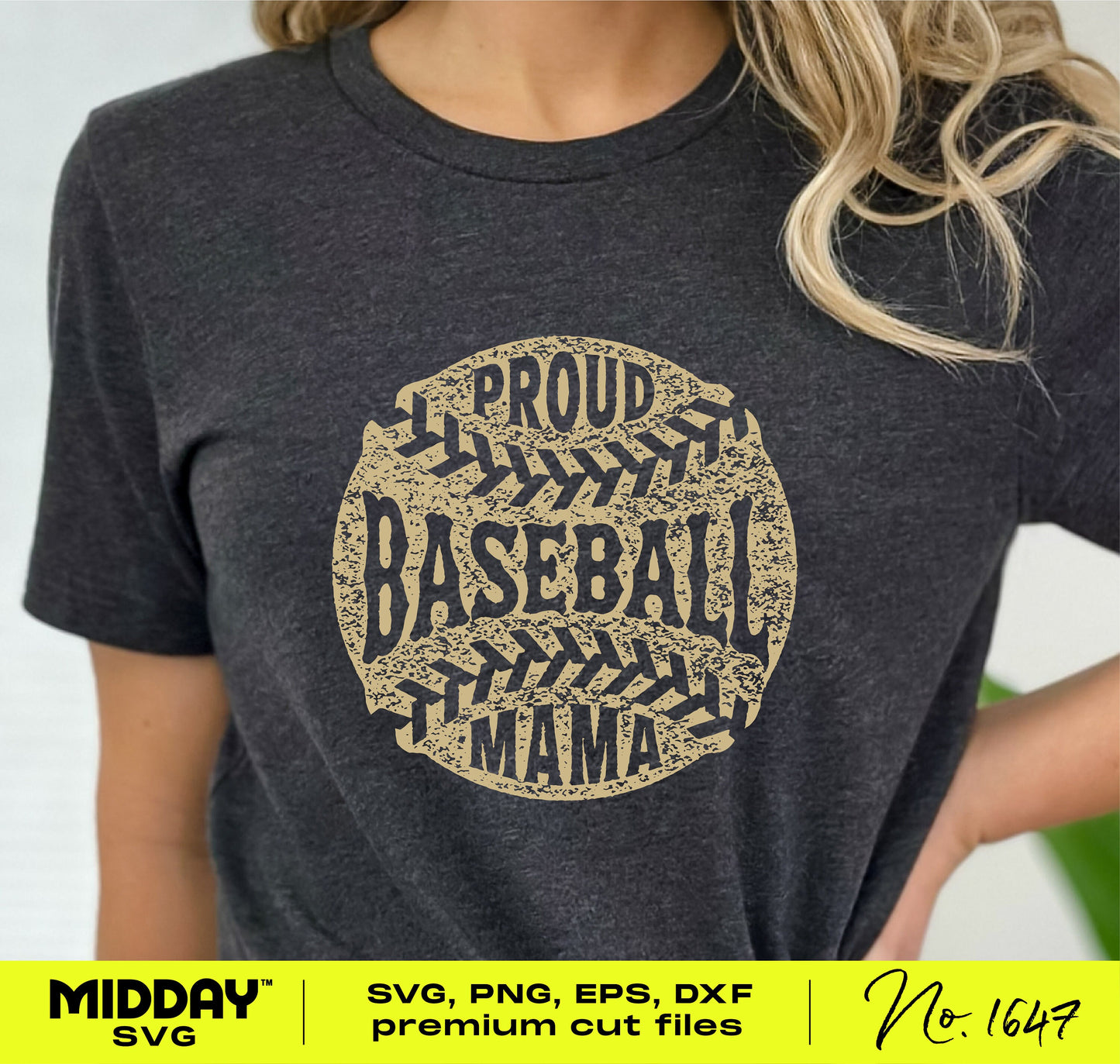Proud Baseball Mama t-shirt design in vintage style for baseball moms, perfect for DIY projects and custom apparel.