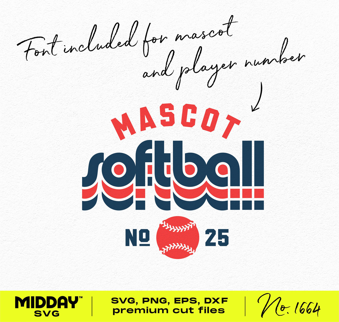 Striped Softball SVG PNG design with customizable team name and player number; perfect for personalized softball shirts and accessories.