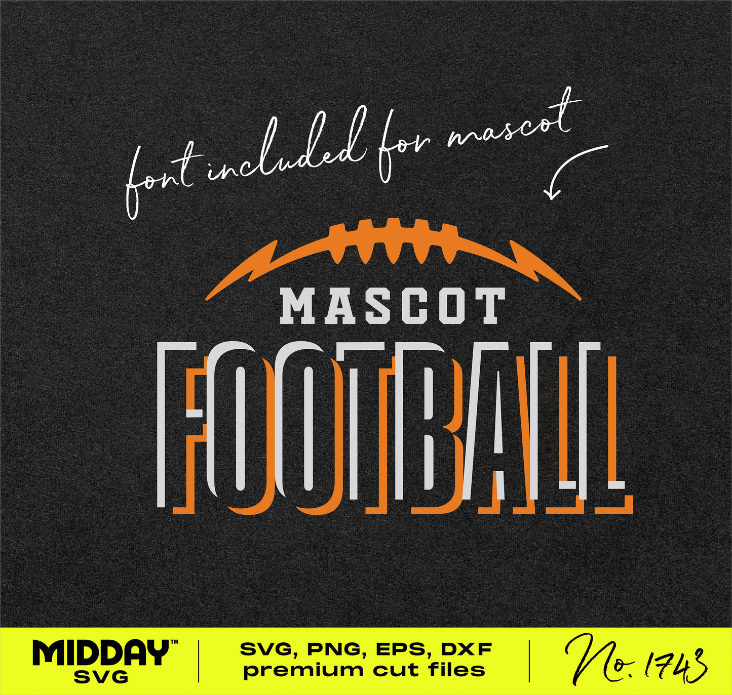 Customizable football team mascot SVG with text 'Football', perfect for Cricut and Silhouette projects.