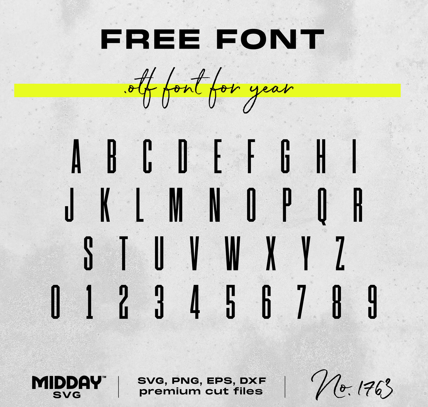 Free font for customizing Senior Cheer Mom 2025 designs with alphabet and numbers in SVG, PNG, EPS, DXF formats for Cricut.