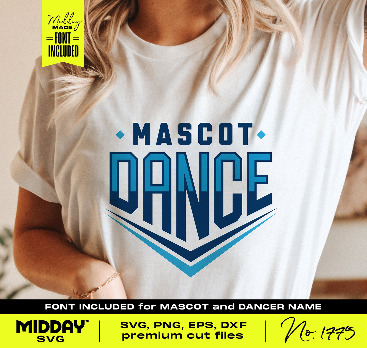 Dance Team Chevron Shirt SVG Template with Font, Ideal for Custom Dance Team Designs