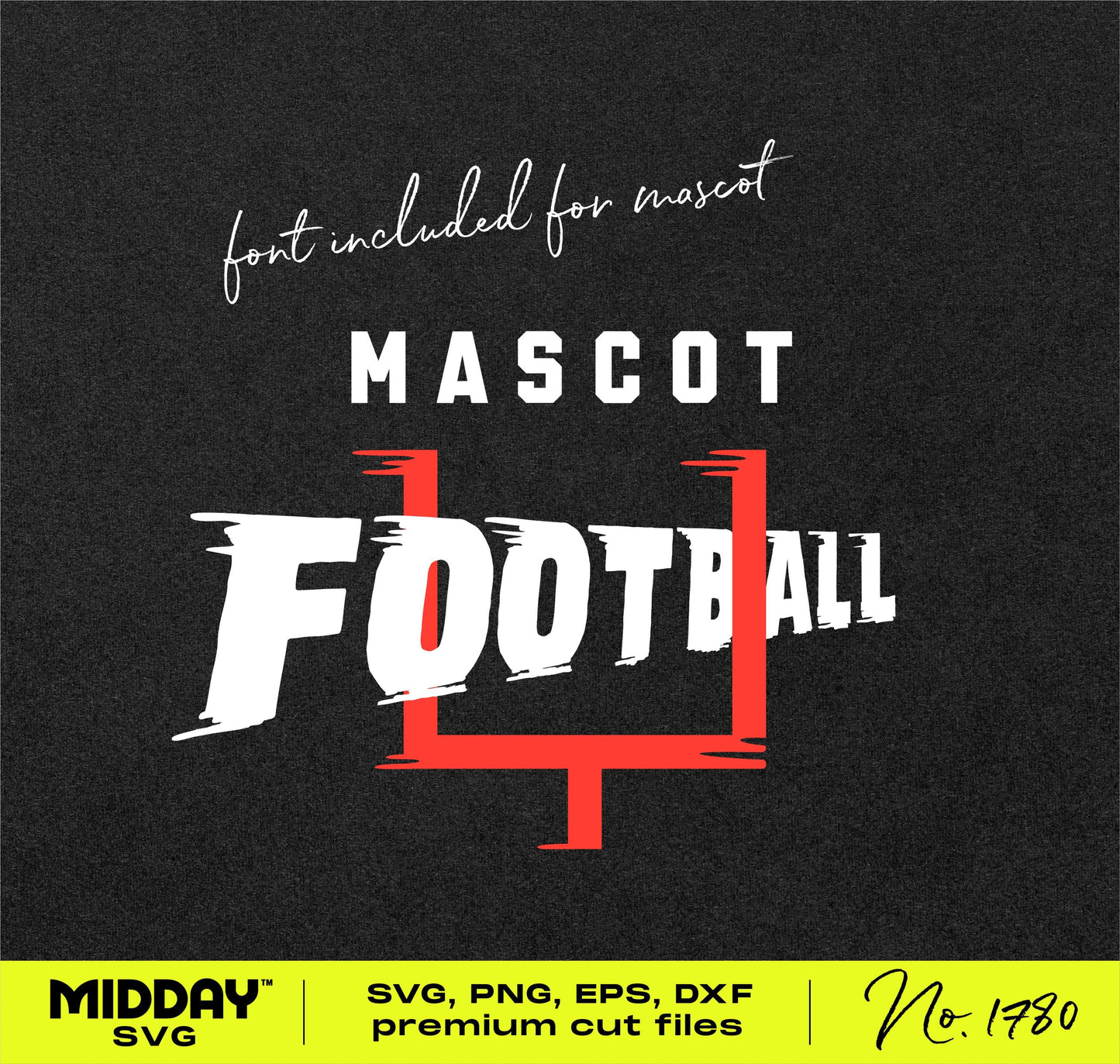Bold customizable football team logo SVG design with sporty font and mascot option for shirts and digital crafts.