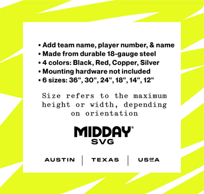 Customizable Football Player Sign, Add Your Team, Player Number, & Name