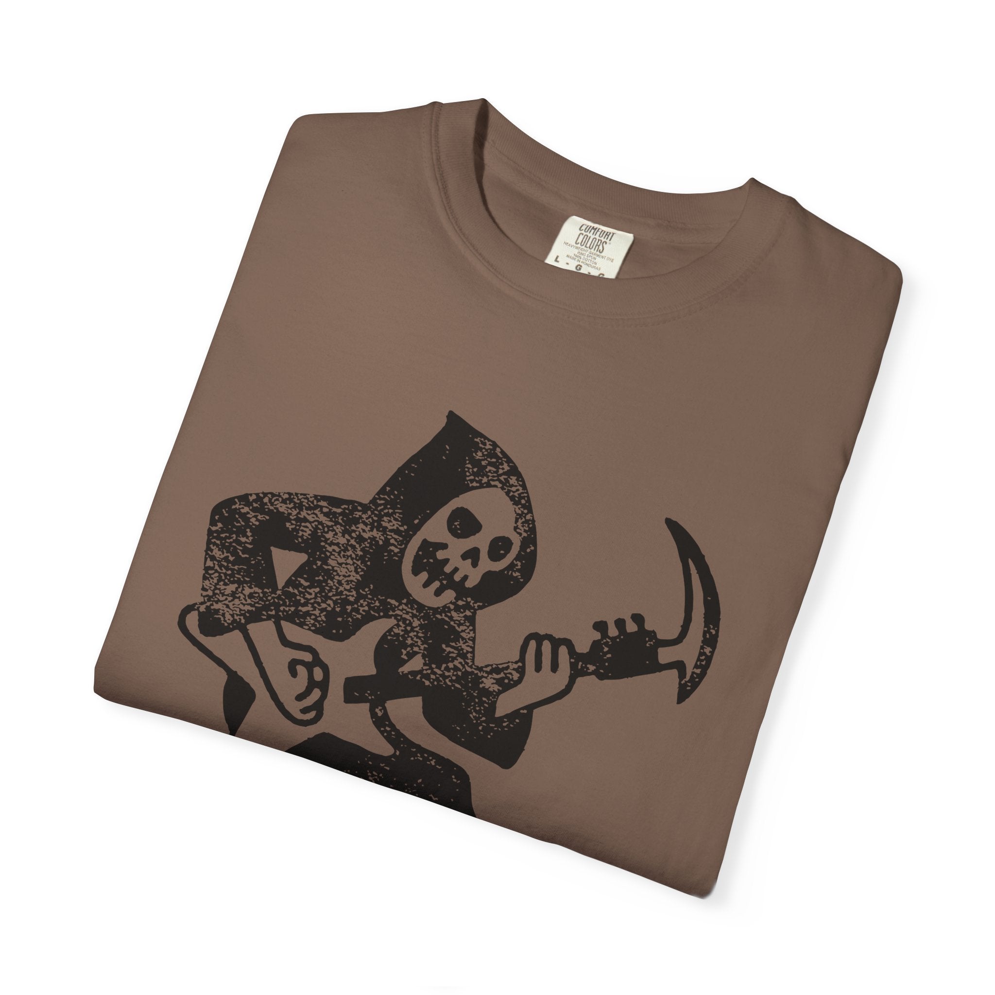 Grim Reaper Guitar Tee, Funny Halloween Unisex Shirt, Rocker T-shirt, Halloween Graphic Tee, Music Lover Gift, Halloween Costume Shirt