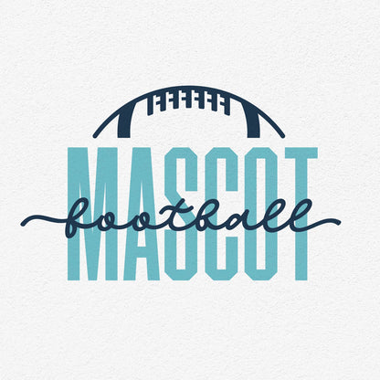 Football Team Template with Mascot text and football graphic, ideal for personalized crafts and team spirit designs.