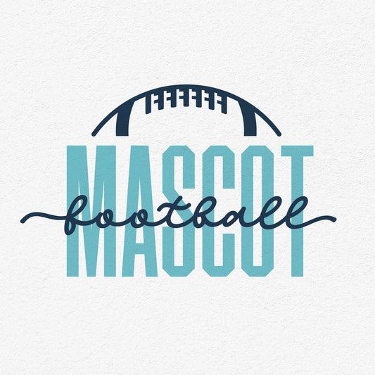 Football Team Template with Mascot text and football graphic, ideal for personalized crafts and team spirit designs.
