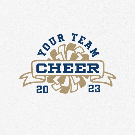 Customizable Cheer Team Template with Banner and Pom Poms 2023