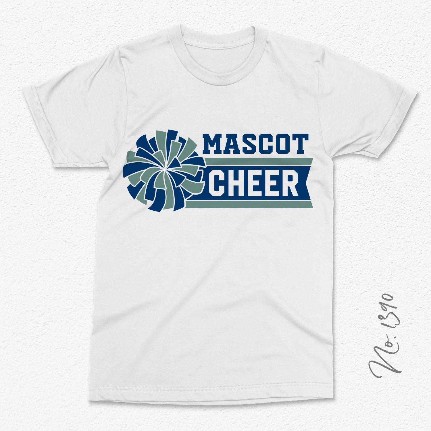 Customizable Mascot Cheerleading Template with Pom Poms - Personalize Your Team Spirit!