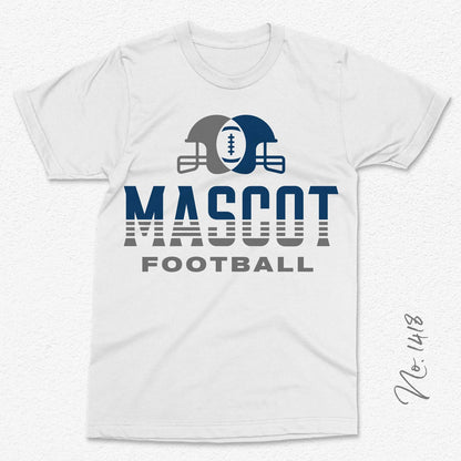 T-shirt displaying a football helmet design with the word 'Mascot' above 'Football', ideal for team spirit crafts and apparel.
