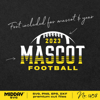 Customizable Football Team Template with SVG, PNG, DXF, EPS formats and font included. Ideal for personalizing team mascots and logos.