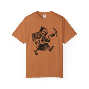 Grim Reaper Guitar Tee, Funny Halloween Unisex Shirt, Rocker T-shirt, Halloween Graphic Tee, Music Lover Gift, Halloween Costume Shirt