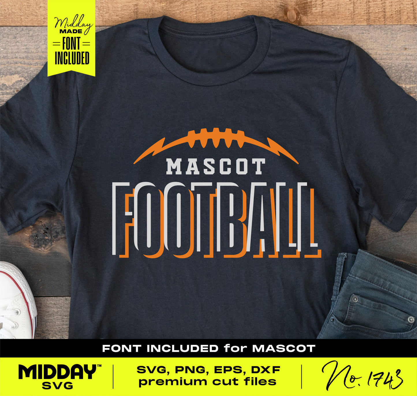 Football SVG PNG bundle V8 includes shirt designs for personalized team apparel with premium cut files in SVG, PNG, EPS, DXF formats.