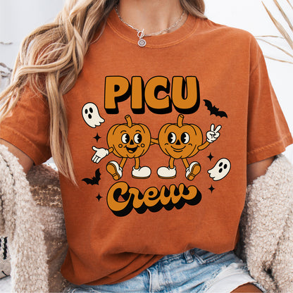 PICU Crew Nurse Halloween Shirt, Comfort Colors Shirt