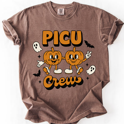 PICU Crew Nurse Halloween Shirt, Comfort Colors Shirt