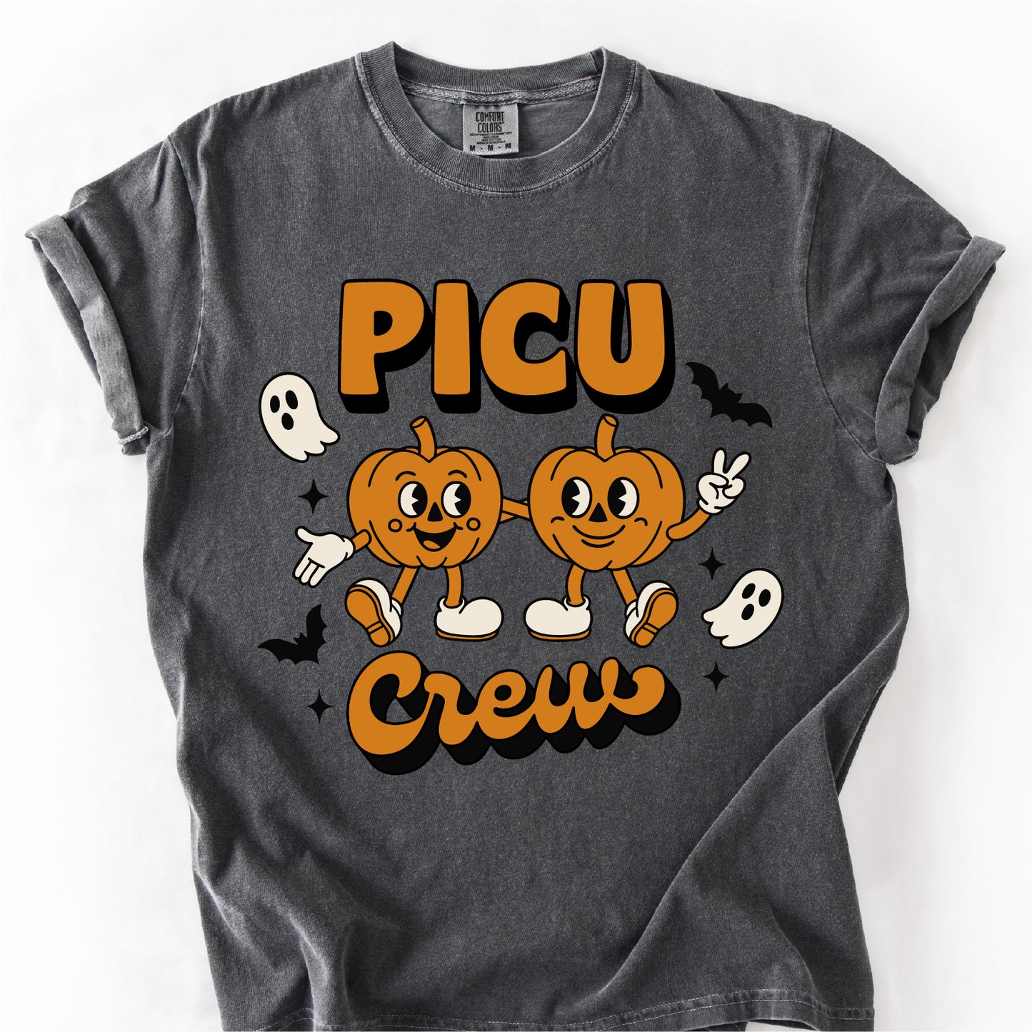 PICU Crew Nurse Halloween Shirt, Comfort Colors Shirt