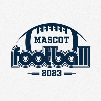 Vintage football team template design with mascot and football graphic.