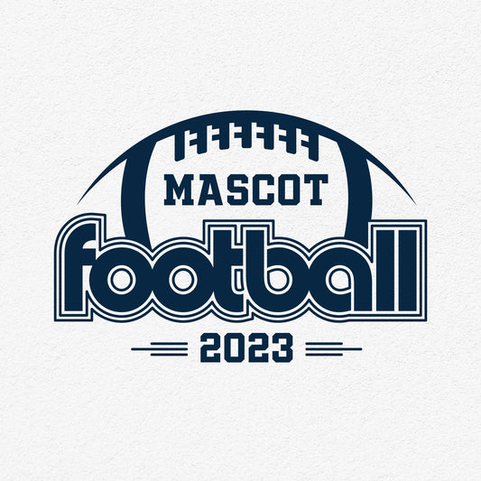 Vintage football team template design with mascot and football graphic.