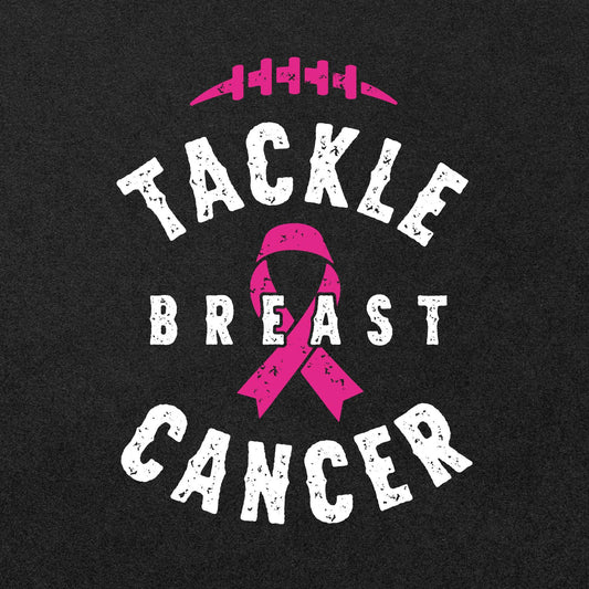 Alt Tag: Tackle Breast Cancer football design with pink ribbon, perfect for crafting shirts, decals, and gifts supporting awareness.
