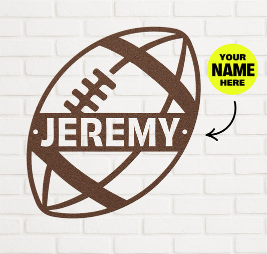 Customizable Football Stenciled Wall Sign