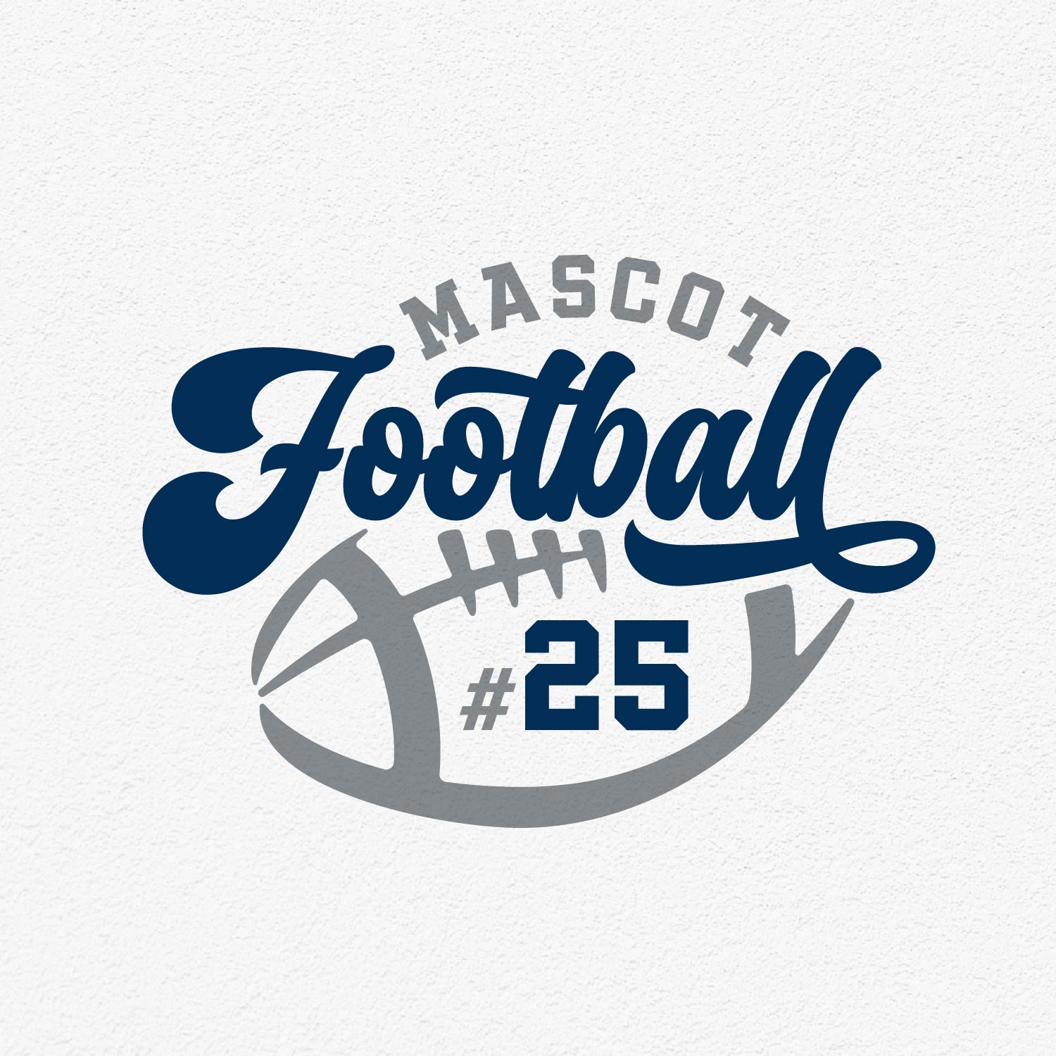 Football Team Template with customizable mascot and player number design, featuring a unique font for sports gear customization.