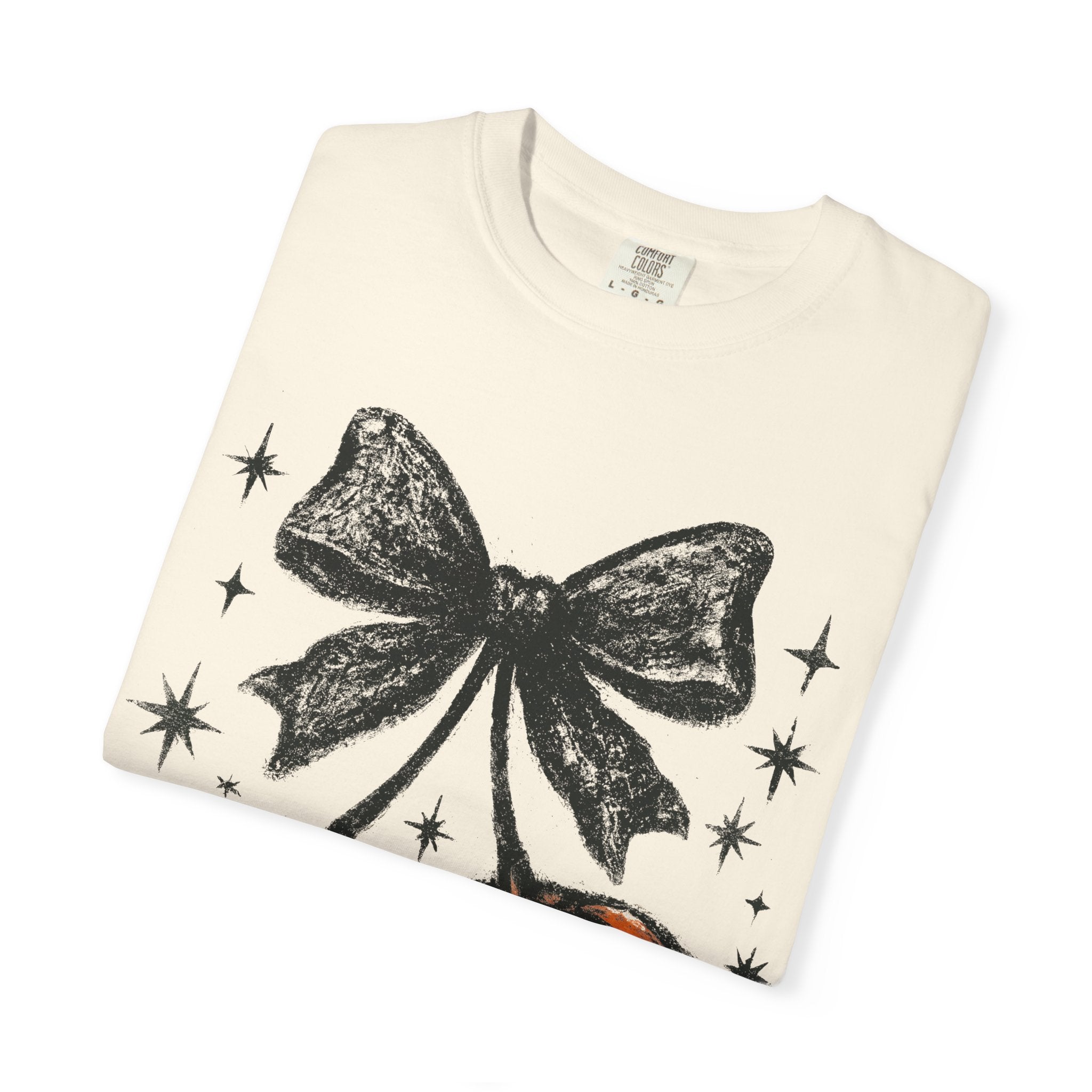 Cherries Pumpkin Comfort Colors® T-shirt, Halloween Jack O Lantern Gift, Fall Coquette Bow, Pumpkin Season Shirt, Cozy Autumn Tee