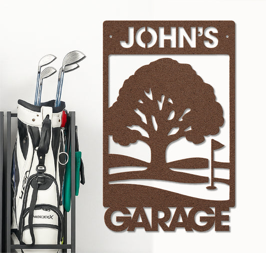Golf Garage Sign, Customizable with Name
