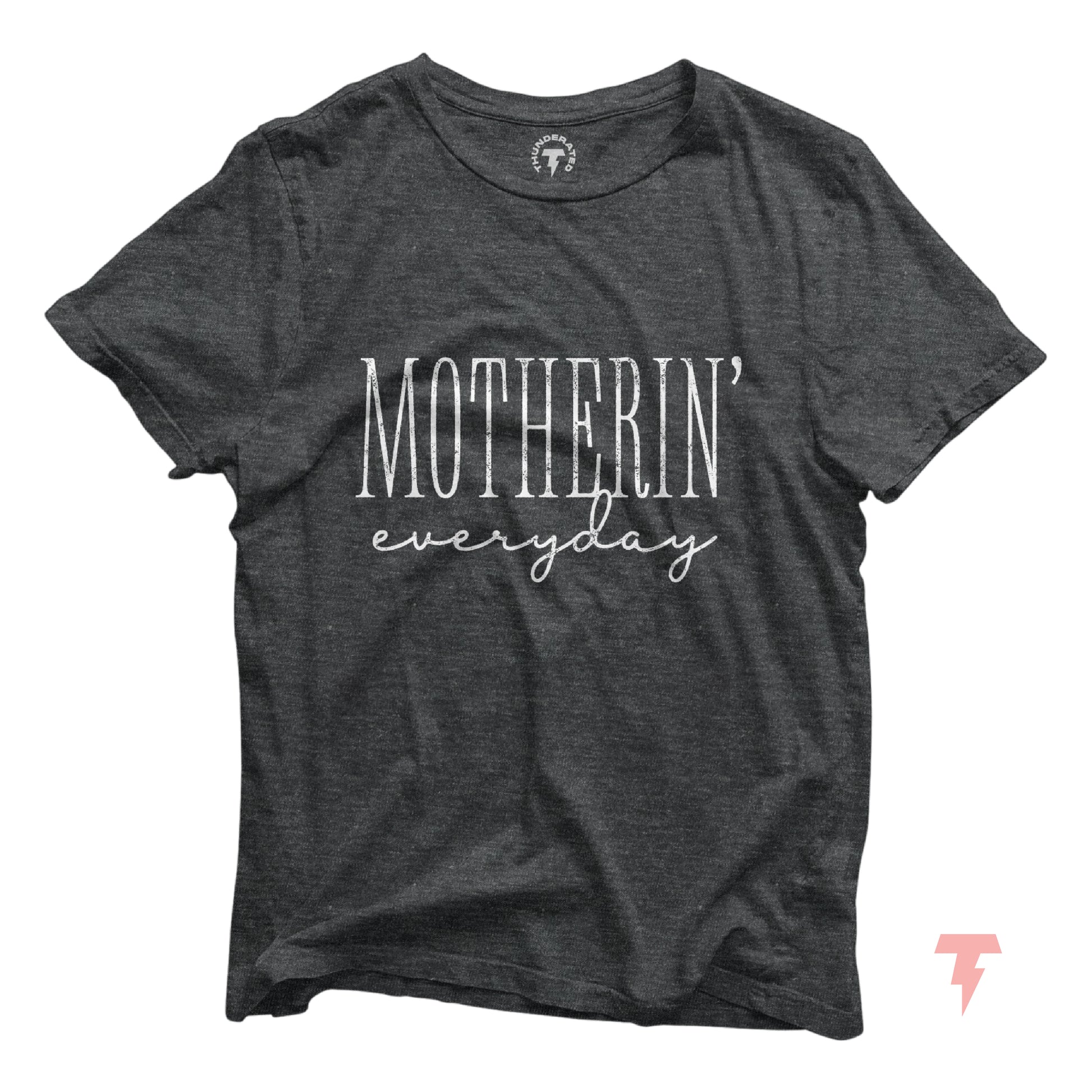 Funny 'Motherin' Everyday' mom t-shirt, perfect baby shower gift for mom, made of breathable cotton, casual fit, black with white print.