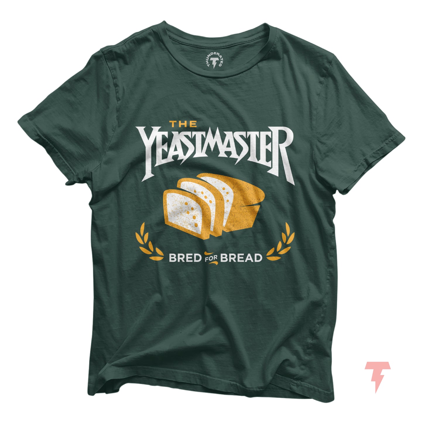Yeastmaster funny bread baking shirt with bread illustration, perfect gift for bakers, pastry chefs, and baking enthusiasts.