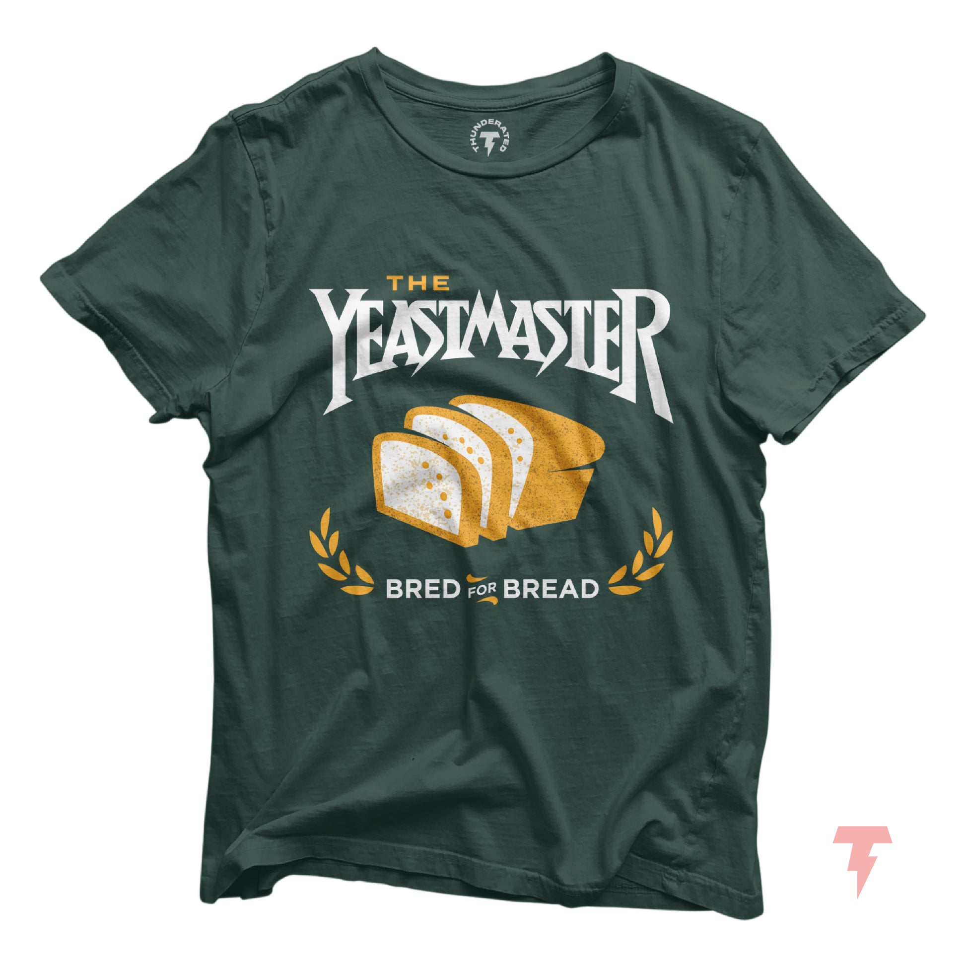 Yeastmaster funny bread baking shirt with bread illustration, perfect gift for bakers, pastry chefs, and baking enthusiasts.