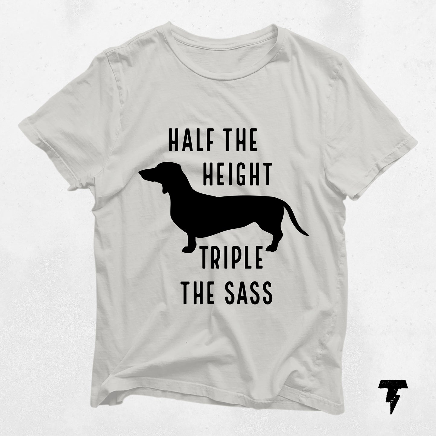 "Triple Sass Dachshund Shirt with silhouette print for dog moms"