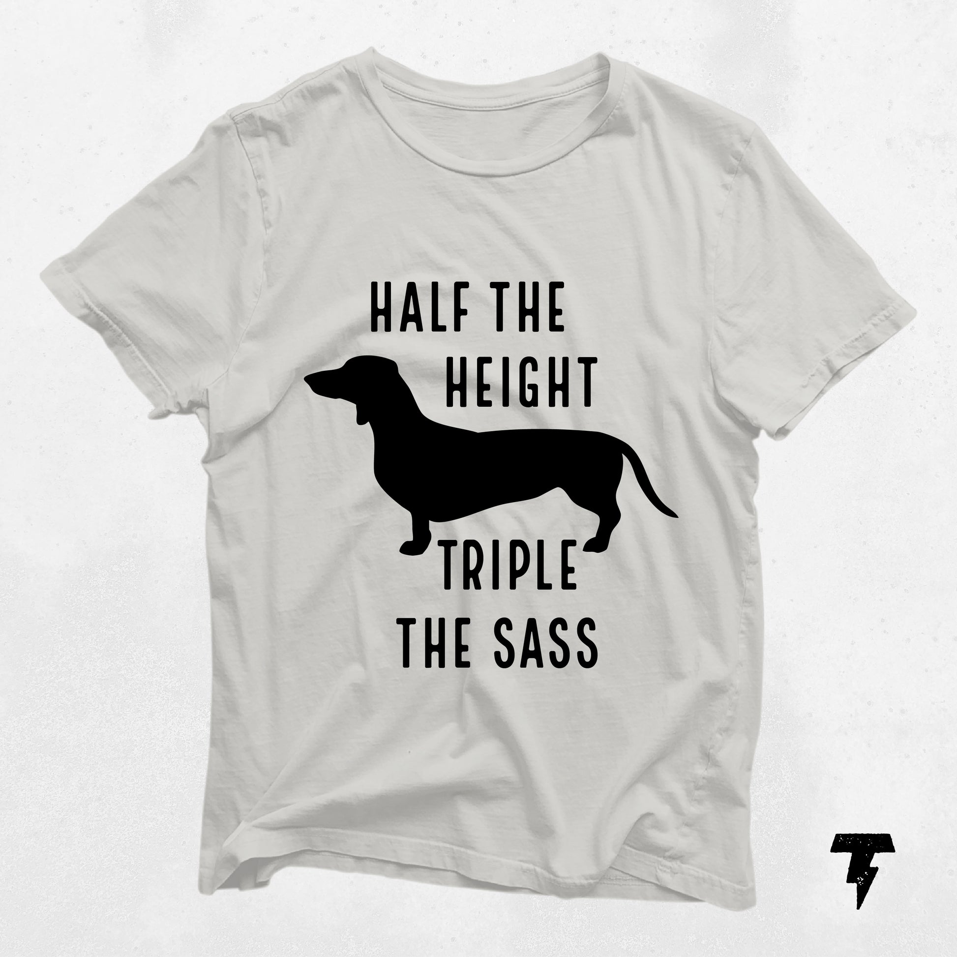 "Triple Sass Dachshund Shirt with silhouette print for dog moms"