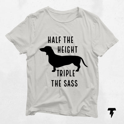 "Triple Sass Dachshund Shirt with silhouette print for dog moms"