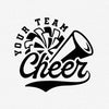 Customizable Cheer Team Template SVG: Megaphone and Pom Pom Design