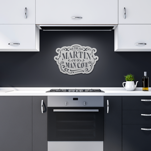 Customizable_Man_Cave_Sign_Silver_Dark_Kitchen_Mockup.png