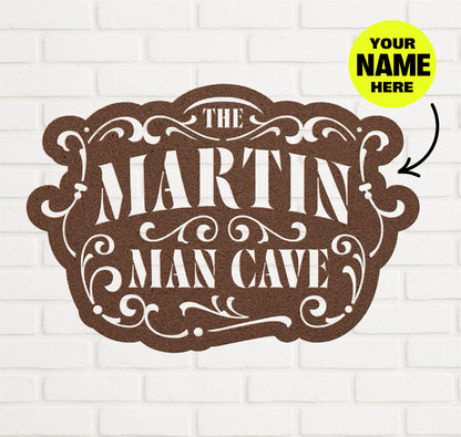 Man Cave Customizable Stenciled Metal Sign