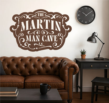 Man Cave Customizable Stenciled Metal Sign