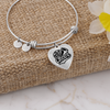 Personalized Cheerleader Heart Pendant Bangle